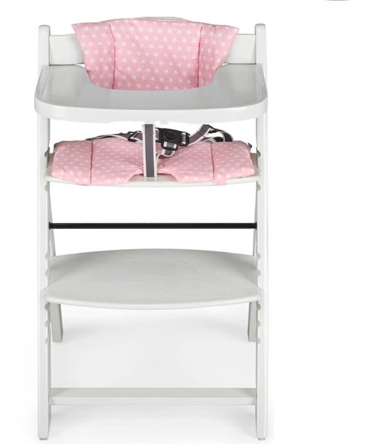 Betaalbare Goederen® Kinderstoel - Wit Met Roze - Hout - Triptrapstoel - Triptrap Stoel - Triptrap Kinderstoel van Merkloos
