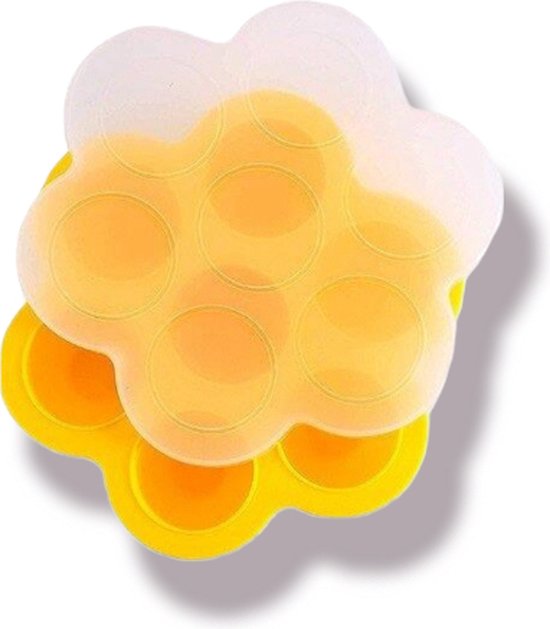 Bewaarbakjes babyvoeding - Babyvoedingsaccessoires - Baby bakjes met 7 vakjes Geel van Dolce Maçã