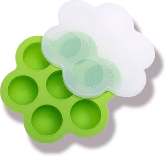 Bewaarbakjes babyvoeding - Babyvoedingsaccessoires - Baby bakjes met 7 vakjes groen van Little Dutch