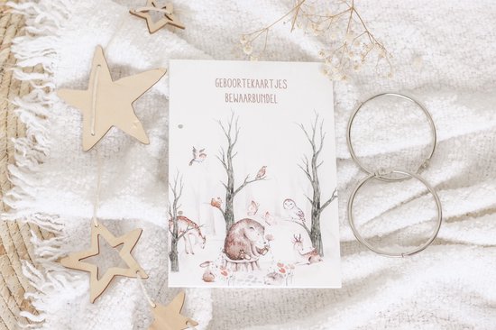 Bewaarbundel Bosdieren geboortekaartjes - geboortekaarten bewaren - babykaartjes kraamcadeau van Kidooz.
