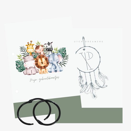 Bewaarbundel geboortekaartjes – Jungle Dieren van Kidooz.
