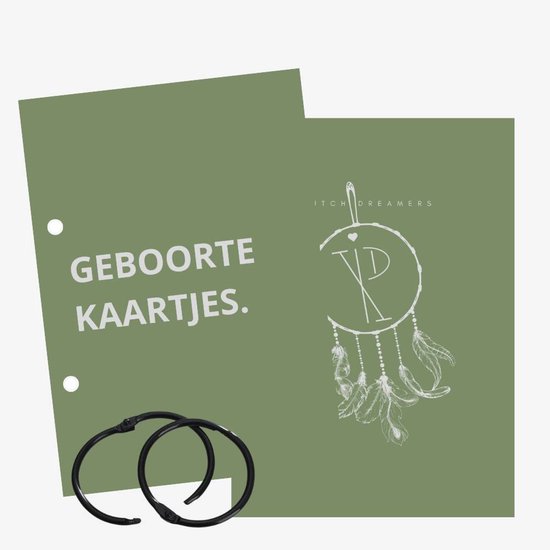 Bewaarbundel geboortekaartjes – Mini&Co. - Olijfgroen van Mini&Co.