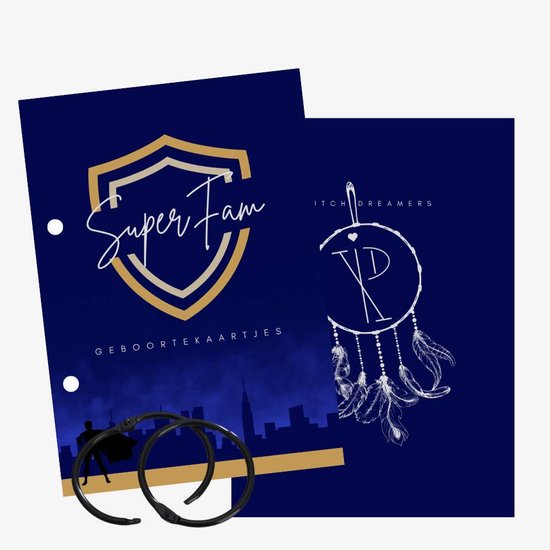 Bewaarbundel geboortekaartjes – SuperFam (papa) van SuperFam