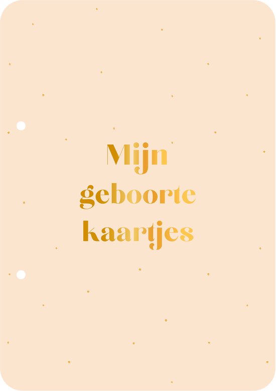 Bewaarbundel Mijn geboortekaartjes - beige - geboortekaarten bewaarbundel - met goudfolie - A5 formaat van Merkloos