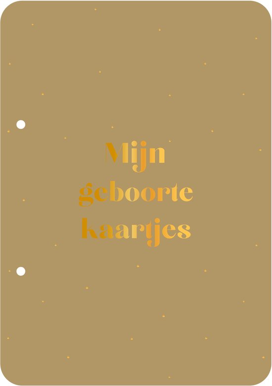 Bewaarbundel Mijn geboortekaartjes - groen - geboortekaarten bewaarbundel - met goudfolie - A5 formaat van Merkloos
