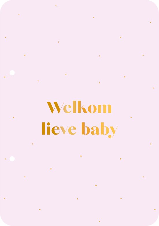Bewaarbundel Welkom lieve baby - lila - geboortekaarten bewaarbundel - met goudfolie - A5 formaat van Merkloos