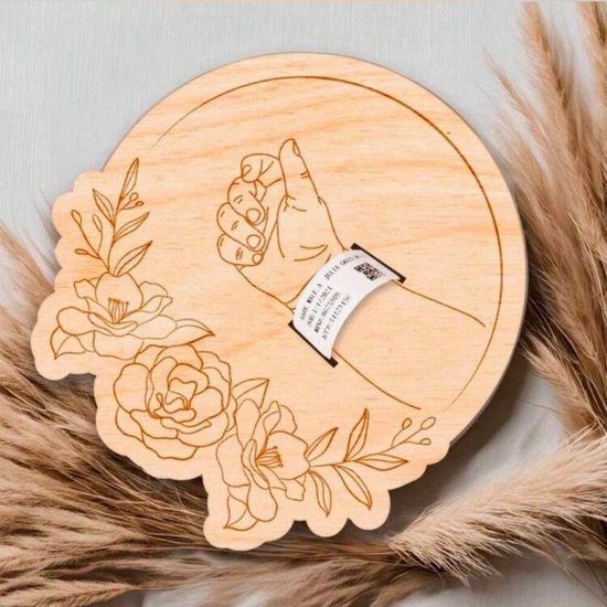Bewaarcirkel geboortearmband baby - geboorte armband - bewaarcirkel - hout - kraamcadeau - geboorte cadeau van Merkloos