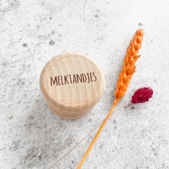 Bewaardoosje - melktandjes - gegraveerde opdruk van Kidooz.