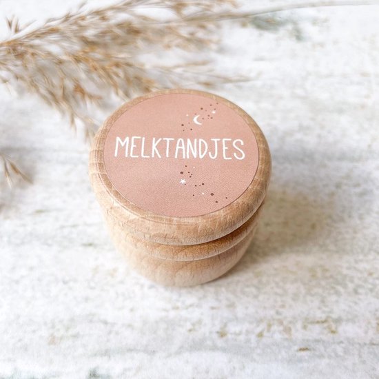 Bewaardoosje - melktandjes - roze van Zilverstad