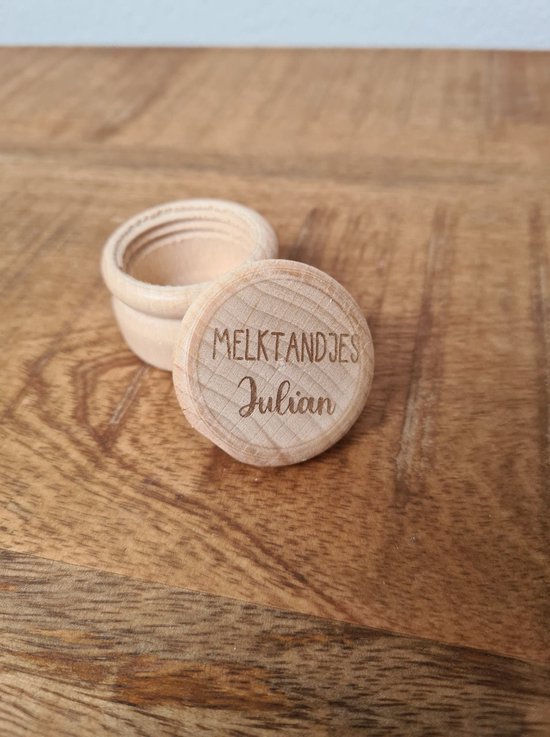 Bewaardoosje - melktandjes - tandendoosje - opdruk: gegraveerd - gepersonaliseerd bewaarpotje - tandenpotje van Simply for kids