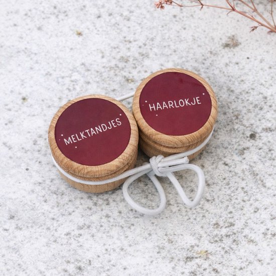 Bewaardoosjes set | melktandjes & eerste haarlokje | tandendoosje | melktandjes bewaren | haarlokdoosje | Bordeaux