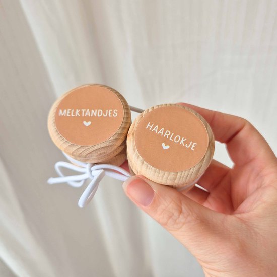 Bewaardoosjes set - melktandjes & eerste haarlokje - tandendoosje - melktandjes bewaren - haarlokdoosje - Peach van Astrup