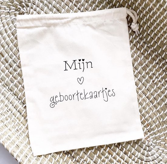 Bewaarzak | Organizer | Mijn geboortekaartjes | etui | Luiertas | Mommybag | Baby | Opbergtas | Katoen | Naturel | Kraamcadeau van Little Dutch