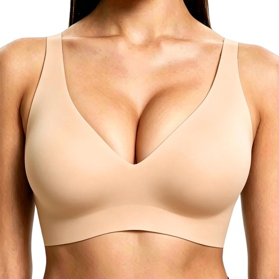 bh's voor vrouwen UK, luipaardprint diepe V push-up beha, plus size draadloos comfort brede riem dagelijkse slaap jelly beha