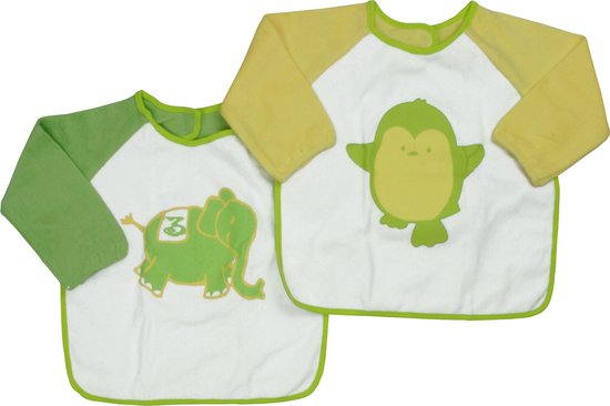Bianco Blu Babie Slabber - 2 stuks - Groen/Geel van Bianco Blu