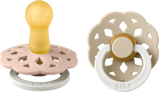BiBS - Boheme Pacifier Glow in the Dark - Stage 2 Fopspeen - 2 stuks - Blush Glow / Vanilla Glow van Bibs