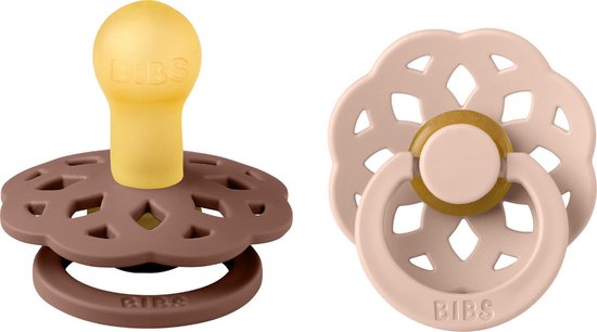 BiBS - Boheme Pacifier - Maat 1 - Fopspeen - 2 stuks - Woodchuck / Blush van BIBS