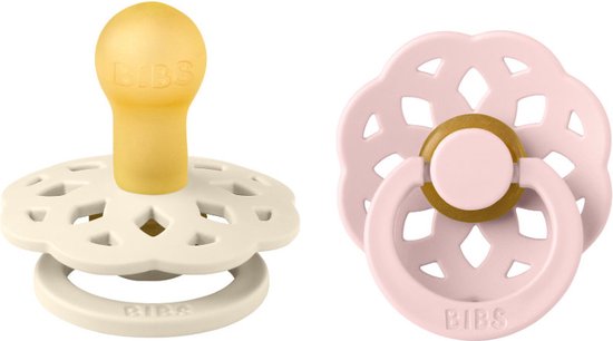 BiBS - Boheme Pacifier - Stage 1 Fopspeen - 2 stuks - Ivory / Blossom van Bibs