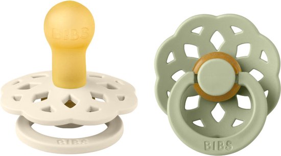 BiBS - Boheme Pacifier - Stage 1 Fopspeen - 2 stuks - Ivory / Sage van Bibs