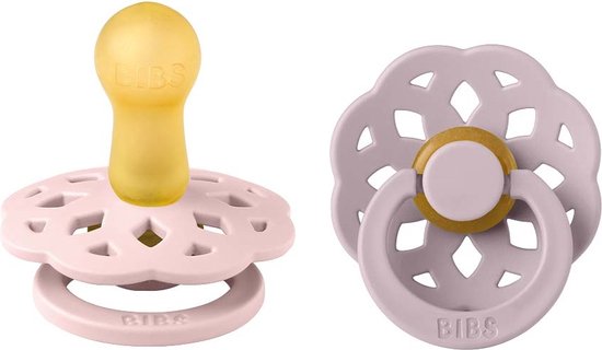 BiBS - Boheme Pacifier - Stage 2 Fopspeen - 2 stuks - Blossom / Dusky Lilac van BIBS