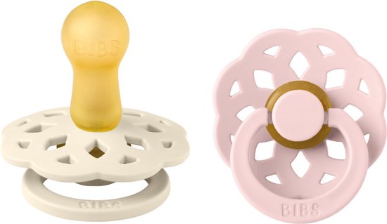 BiBS - Boheme Pacifier - Stage 2 Fopspeen - 2 stuks - Ivory / Blossom van Bibs