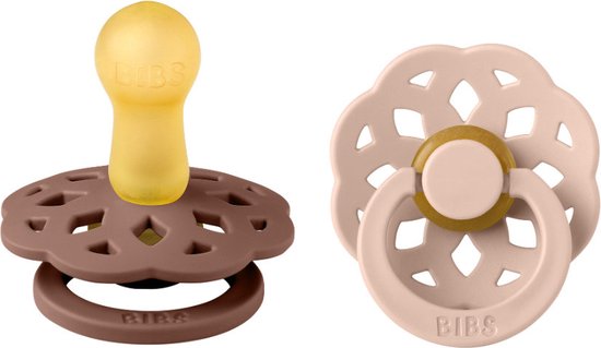 BiBS - Boheme Pacifier - Stage 2 Fopspeen - 2 stuks - Woodchuck / Blush van Bibs