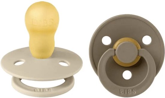 BiBS - Colour Collection - Maat 3 - Fopspeen - 2 stuks - Vanilla / Dark Oak van Merkloos