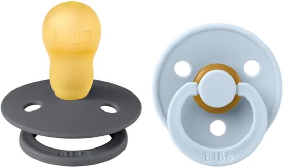 BiBS - Colour Collection - Stage 3 Fopspeen - 18+ maanden - 2 stuks - Iron / Baby Blue van Bibs