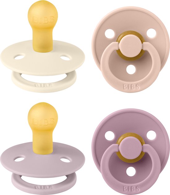 BIBS Colour Fopspeen - 0-6 mnd - 4-pack - Ivory/Blush/Dusky Lilac/Heather