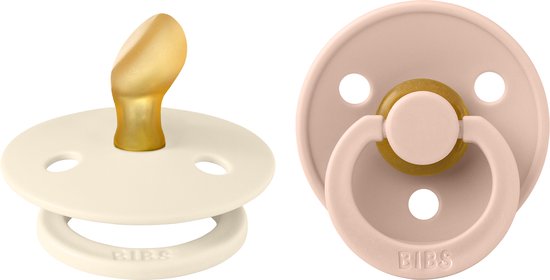 BIBS - Colour Fopspeen - Anatomisch - Maat 1 - Ivory/Blush - Duopack van Bibs