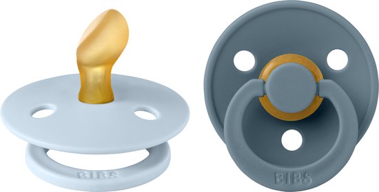 BIBS - Colour Fopspeen - Anatomisch - Maat 2 - Baby Blue/Petrol - Duopack van Merkloos