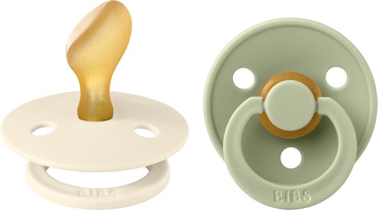 BIBS - Colour Fopspeen - Anatomisch - Maat 2 - Ivory/Sage - Duopack van Bibs