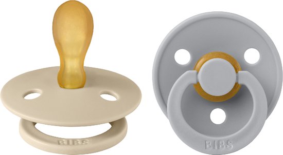 BIBS - Colour Fopspeen - Symmetrisch - Maat 2 - Vanilla/Cloud - Duopack van Bibs