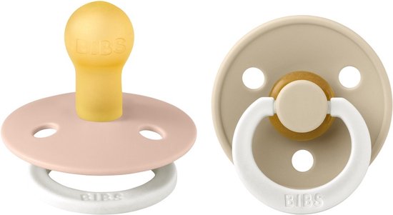 BiBS - Colour Pacifier Glow in the Dark - Stage 1 Fopspeen - 0+ maanden - 2 stuks - Blush Night / Vanilla Night van BIBS
