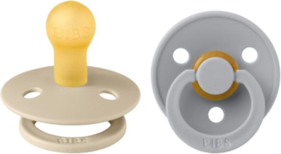 BiBS - Colour Pacifier - Stage 1 Fopspeen - 0+ maanden - 2 stuks - Blush / Cloud van Bibs