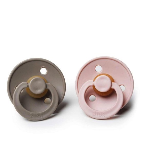 BiBS - Colour Pacifier - Stage 1 Fopspeen - 0+ maanden - 2 stuks - Dark Oak / Blush van Bibs
