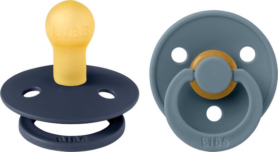 BiBS - Colour Pacifier - Stage 1 Fopspeen - 0+ maanden - 2 stuks - Deep Space / Petrol van Merkloos