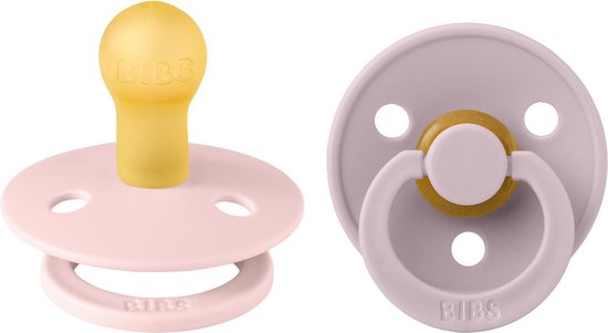 BiBS - Colour Pacifier - Stage 1 Fopspeen - 0+ maanden - 2 stuks - Dusky Lilac / Blossom