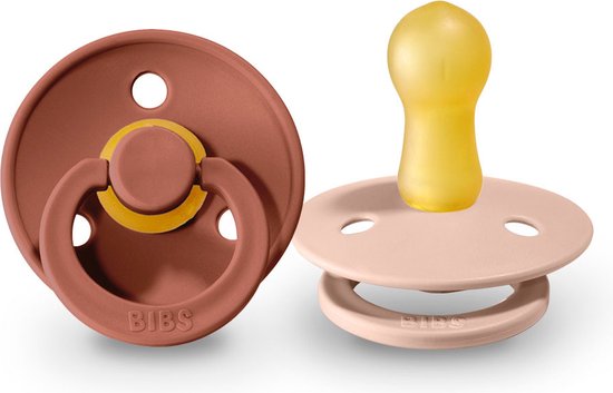 BiBS - Colour Pacifier - Stage 1 Fopspeen - 0+ maanden - 2 stuks - Woodchuck / Blush van Bibs