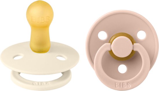 BiBS - Colour Pacifier - Stage 2 Fopspeen - 2 stuks - Ivory / Blush van BIBS