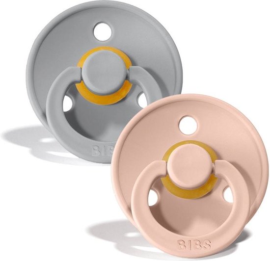 BiBS - Colour Pacifier - Stage 2 Fopspeen - 6+ maanden - 2 stuks - Blush / Cloud van Bibs