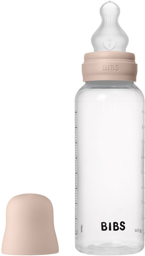Bibs Fles - Medium Flow - 270 ml - Silicone - Blush van Merkloos