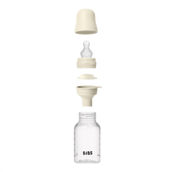 Bibs Fles - Slow Flow - 150 ml - Silicone - Ivory van Merkloos