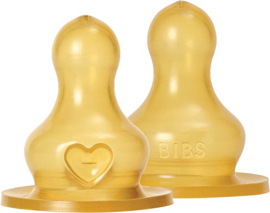BIBS Flesspeen Rond - Slow Flow - 2 Pack - Latex van BIBS