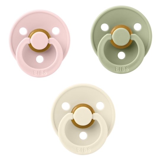 Bibs fopspeen 0-6 maand set 3 stuks Blossom,Sage en White maat 1 van Bibs