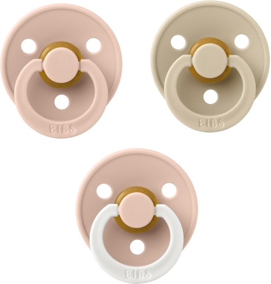 Bibs fopspeen 0-6 maand set 3 stuks Blush,Vanilla en Glow Blush maat 1 van Bibs