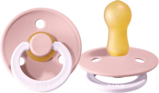 BIBS Fopspeen 0-6 maanden Glow in the Dark Blush | Maat 1 | T1 | (1 stuk) van Bibs