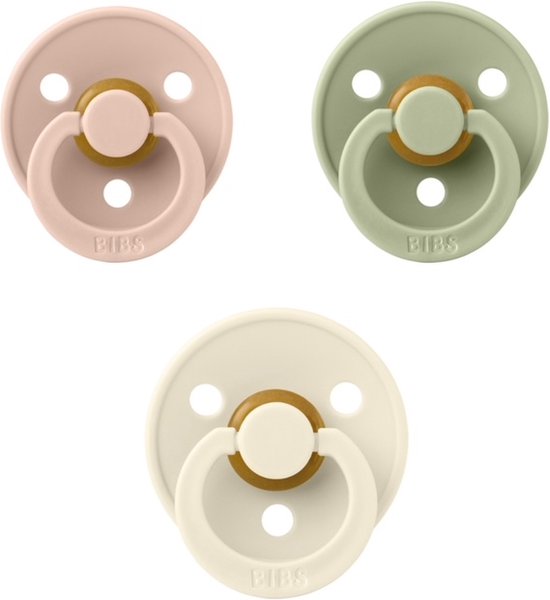Bibs fopspeen 18+ maand set 3 stuks Blush,Ivory en Sage maat 3 van Bibs