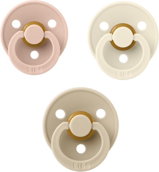 Bibs fopspeen 18+ maand set 3 stuks Blush,Ivory en Vanilla maat 3 van BIBS