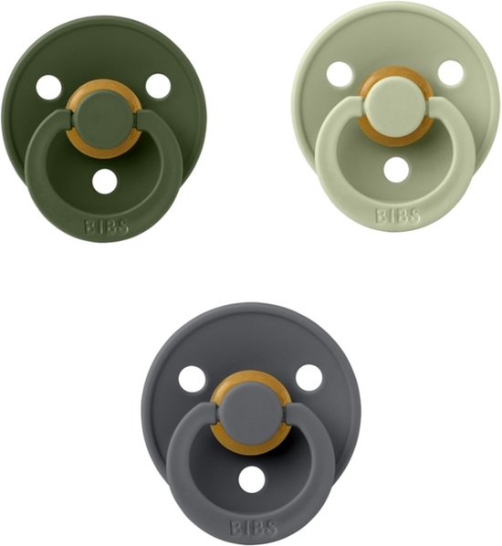 Bibs fopspeen 18+ maand set 3 stuks Hunter Green,Sage en Iron maat 3 van Bibs